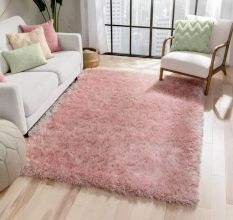 Luxury Pink Shaggy Hall Rug